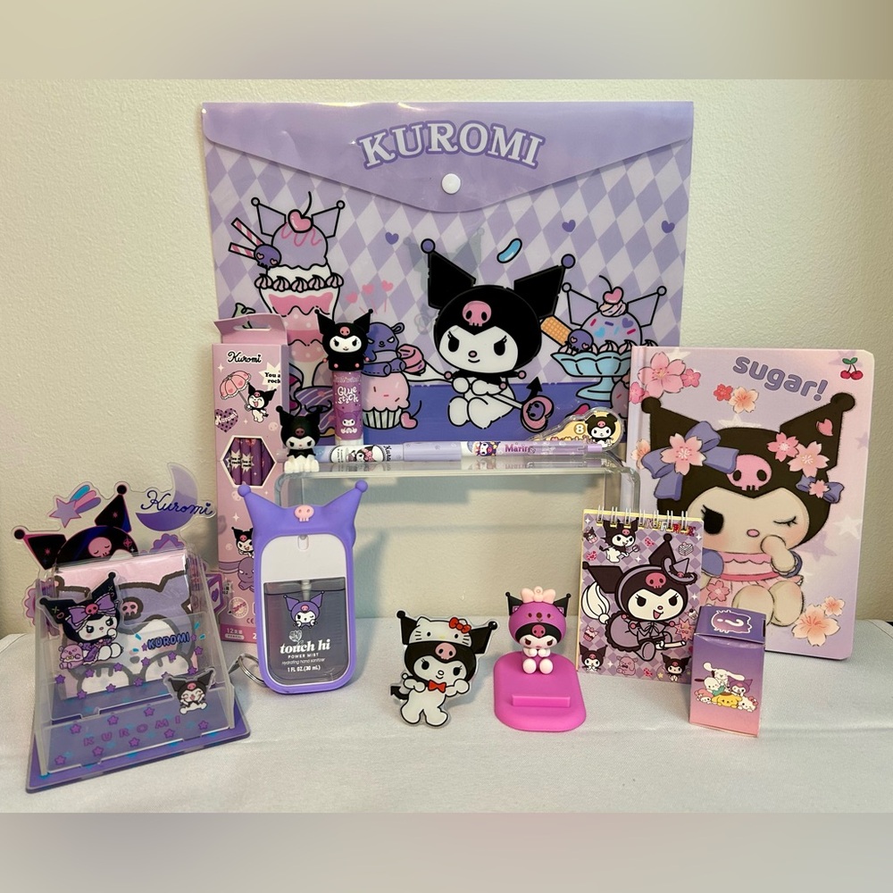 Kuromi Desk Set with Purple and Pink Accessories